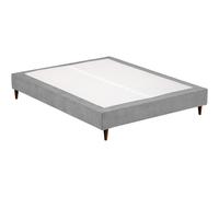 BUDWING Levi Sommier Imbottito, Tessuto 3D Traspirante, Beige/Grigio Nebbia, Base con Piedi in Legno, Design Contemporaneo (Grigio, 140 x 190 cm)