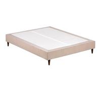 BUDWING Levi Sommier Imbottito, Tessuto 3D Traspirante, Beige/Grigio Nebbia, Base con Piedi in Legno, Design Contemporaneo (Beige, 140 x 190 cm)