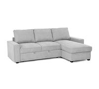 BUDWING Nina Divano letto 3 posti Chaise Longue reversibile (lato destro o sinistro), con contenitore, in tessuto poliestere, dimensioni complessive 239cm(L) x153,5cm(P) x86,5cm(H)