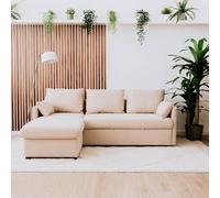 BUDWING Orlando Divano Letto ad Angolo con Contenitore a 3 posti, a Forma di L Chaise Longue a Sinistra o Destra Reversibile (Grigio Chiaro)