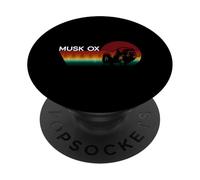 Bue muschiato retrò - Musk Ox Muskox PopSockets PopGrip Adesivo