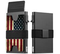 BUEAY Portafoglio sottile in alluminio da uomo, piastra posteriore espandibile resistente, blocco RFID, minimalista, in metallo, può contenere oltre 12 carte e contanti, Stelle colorate, L*W*H = 3.9