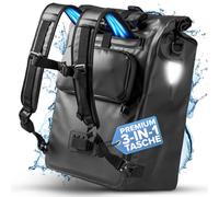 Büchel 3in1 Borsa da bici per portapacchi, utilizzabile come zaino, borsa a tracolla o borsa da portapacchi | Borsa da bici impermeabile e riflettente | capacità di 22 L