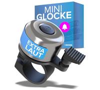 BÜCHEL Campanello per bicicletta con mini campana cromata, impermeabile e antiruggine, fino a 100 dB, facile da montare del campanello per bicicletta, per tutti i tipi di manubri e come campanello per