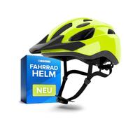 BÜCHEL Casco da bicicletta con tecnologia In-Mould, per bambini e adulti | Cam Lock, imbottitura per il mento e zanzariera, taglia M 52-57 cm e L 58-61 cm, nero, bianco, grigio, blu, giallo fluo