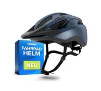 BÜCHEL Casco da bicicletta con tecnologia In-Mould, per bambini e adulti | Cam Lock, imbottitura per il mento e zanzariera, taglia M 52-57 cm e L 58-61 cm, nero, bianco, grigio, blu, giallo fluo