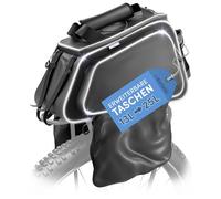 Büchel GTU - Borsa da bicicletta per portapacchi da 23 l, impermeabile e riflettente, con parapioggia e spazio XXL per portabottiglie