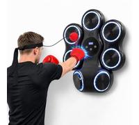 buedmsk Boxe Sport Wall Music Boxing Machine con luci LED, Bluetooth, 9 modalità di velocità e 2 paia di guantoni da boxe, macchina da boxe per casa e palestra