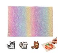 Bügelperlen Bügelmatte Regenbogen-Glitzer - Hitzebeständige Unterlage aus PU & PP - Wiederverwendbare Transfermatte für DIY Perlen-Projekte - Bastelzubehör für Kinder - 20x15/30x20cm