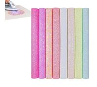 Bügelsequins - 8 Stück A4 Glitzersequins für Perlenarbeiten | Glitzerstoff-Deko | für Stoff, Scrapbook, Handarbeiten, Kostüm, Party, Klassenzimmer