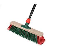 BÜMAG Scopa da giardino e da strada, 40 cm, con bordo in PVC e manico telescopico, classica, efficiente e buona