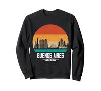 Buenos Aires Retro Vintage Tramonto Skyline Buenos Aires Felpa