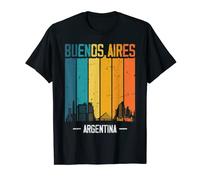 Buenos Aires Retro Vintage Tramonto Skyline Buenos Aires Maglietta