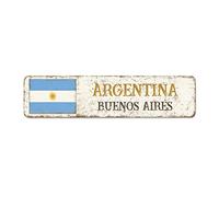 Buenos Aires Segnali stradali personalizzati Argentina Bandiera Segni Capitale Paese Città Souvenir Argentina-buenos Aires Targa in metallo in alluminio Rustico Decorazione per la casa Regalo per