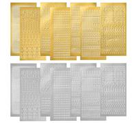 BUENTYA 14PCS Lettera Resina Adesivi, Cera Lettere per Candele, Piccole Lettere Adesivi per Resina Scrapbook Forniture, Alfabeto Numero Adesivi, Autoadesivo, Glitter Oro e Argento