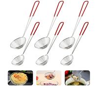 BUENTYA 6 Pz Schiumarola Ragno Colino in Acciaio Inox Scolapasta Professionali Schiumarola Rete con Manici per Scolare i Cibi Fritti Spaghetti Riso Farina e Zucchero