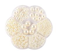 Buer Homie 1150 Perle in ABS Fai Da Te, 3/4/5/6/8/10/12 mm Creazioni per Collane, Decorative Bigiotteria, Plastica per Borse Braccialetti (Bianco)
