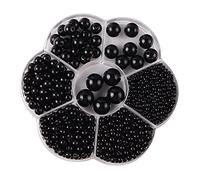 Buer Homie 1150 Perle in ABS Fai Da Te, 3/4/5/6/8/10/12 mm Creazioni per Collane, Decorative Bigiotteria, Plastica per Borse Braccialetti (Nero)