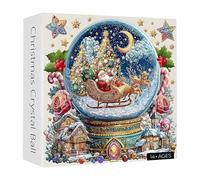 Buerfu Christmas Snow Globe Puzzle - Puzzle Impegnativi Di Natale Con Santa | Decorazione Casa Colorata Per Studio Camera Ingresso Raduno Familiare Festa Scrivania