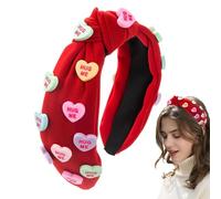 Buerfu Fasce per capelli con nodi larghi, fasce per capelli impreziosite, Fascia per il lavaggio del viso con fascia spa alla moda, Fasce per capelli Love Heart per spa, morbidi copricapo per trucco