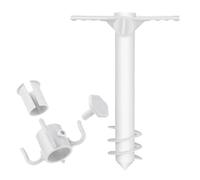 Buerfu Ombrellone da Spiaggia a Vite Resistente | 38 cm di profondità per Sabbia ed picchetto per ombrelloni | Suolo a-nchor con Gancio per Appendere | Portaombrelli da Giardino e da Esterno