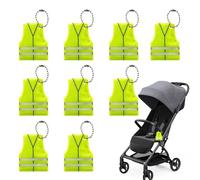 Buerfu Portachiavi Riflettente | Portachiavi Giubbotto Luminoso al Buio - 9 Pezzi a Forma di Gilet per Camminare Ciclismo Corsa Escursionismo