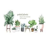 BuerHomie Adesivi da Paretepiante Verdi In Vaso, Adesivi e Rimuovibili, Semplici da Usare per le Decorazioni Fai-da-te Su Muri/Mobili