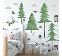 BuerHomie Adesivi Murali Bambini, Alberi Case Uccelli Stickers Murali Bambini Grande, Decorazioni per la Cameretta dei Bambini Ragazzino o Bimba