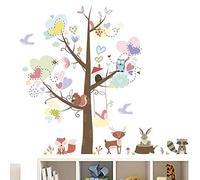 BuerHomie Adesivi Murali Bambini Animali e Albero Stickers Murali Bambini rimovibili, Decorazioni per la Camera dei Bambini Maschio o Bimba