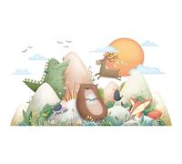 BuerHomie Adesivi Murali Bambini, Animali in Montagna Adesivi da parete, Decorazioni per la Camera da letto