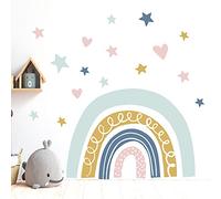BuerHomie Adesivi Murali Bambini Arcobaleno Cuori Stelle Stickers Murali Bambini, Decorazioni per la Camera dei Bambini Maschio o Bimba