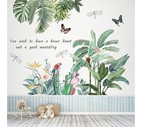 BuerHomie Adesivi Murali Piante Tropicali Verdi, Decorazione murale per Soggiorno, Camera da letto