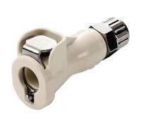 Bürkle POM Raccordo a sgancio rapido con raccordo per tubo, senza valvola, NW 6,4 mm, parte padre, diametro interno del tubo 6 mm, diametro esterno del tubo 8 mm, lunghezza 35 mm