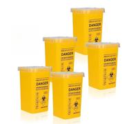 BUERPINKING 5 pezzi Contenitore per Rifiuti Taglienti, Contenitore Feci per analisi 1L Sharp Smaltimento in Medica Contenitore, Tattoo Sharp Container, Rifiuti per Taglienti da Tattoo Mini Box