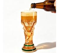 BUERPINKING Boccale di birra da calcio, 480 ml, per osservare il calcio, Coppa del Mondo per birra, cocktail, bevande, feste di calcio (Ercole - cromato)