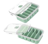 BUERPINKING Contenitore per zuppe, congelatore in silicone con coperchio, 2 pezzi, 6 fori, contenitore per congelatore, contenitore per alimenti, stampo per cubetti di ghiaccio per zuppa, cubetti di