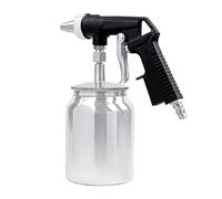 BUERPINKING Pistola per sabbiatura ad aria compressa, compressore con ugello temprato da 6 mm, serbatoio da 1 l, 6 - 8 bar, sabbiatrice per legno, tazza di aspirazione in metallo, rimuove ruggine e