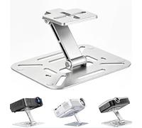 BUERPINKING Supporto per proiettore con interfaccia a vite, supporto per proiettore, montaggio a soffitto, rotazione di 180 gradi, mini treppiede per scrivania (argento)