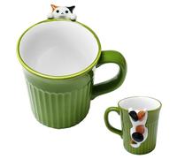 BUERPINKING Tazza Gatto Ceramica, Mug Carino con Gatto 3D, Tazza per Caffè, Regali per Donne e Uomini, Regalo di Festa, Amanti dei Gatti, 350ml