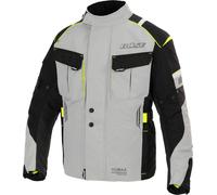 Büse Breno Pro, giacca tessile impermeabile per bambini 152 male Nero/Grigio Chiaro/Giallo Fluo