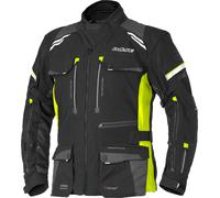 Büse Highland III Giacca tessile impermeabile per motociclette, nero/giallo neon, Taglia 44