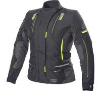 Büse Jana Giacca tessile moto da donna, nero/grigio/giallo, Taglia 42