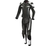 Büse Mille Abito in pelle da moto da donna a due pezzi, Bianco/nero, Taglia 42