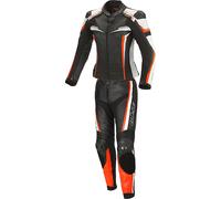 Büse Mille Abito in pelle da moto da donna a due pezzi, nero/arancione, Taglia 38