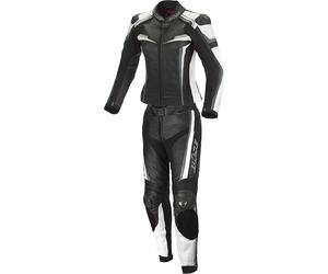 Büse Mille Abito in pelle da moto da donna a due pezzi, nero/giallo, Taglia 44