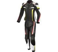 Büse Mille Abito in pelle da moto da donna a due pezzi, nero/rosso/giallo, Taglia 36