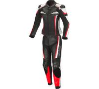 Büse Mille Abito in pelle da moto da donna a due pezzi, nero-rosso, taglia 34 per donne