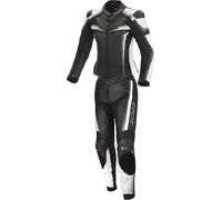 Büse Mille Abito in pelle da moto da donna a due pezzi, nero/rosso, Taglia 44