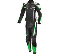 Büse Mille Abito in pelle da moto da donna a due pezzi, nero/verde, Taglia 38