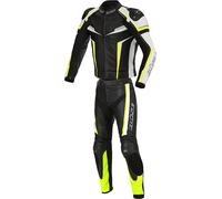 Büse Mille Abito in pelle moto a due pezzi, nero-bianco-giallo, taglia 52